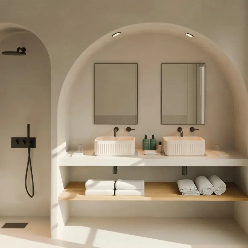 vue générale de la salle de bain de la suite